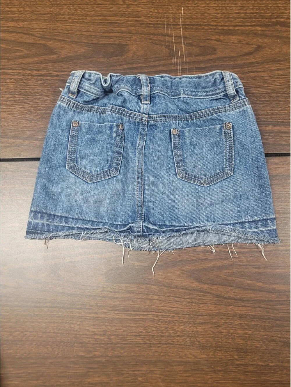 Girls Old Navy Skirt Size 8 Blue Jean Denim Button Adjusters